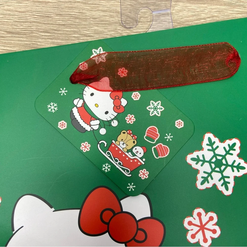 Hello Kitty Green Christmas Season’s Greetings Gift Wrap Bag NEW